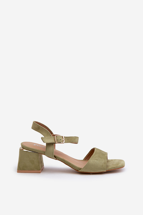 Dámske Sandále na Pätku z Ekologického Semišu Zelené Leisha
