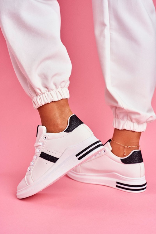 Dámská Sportovní Obuv Třpytivá Černo-Bílá Berge