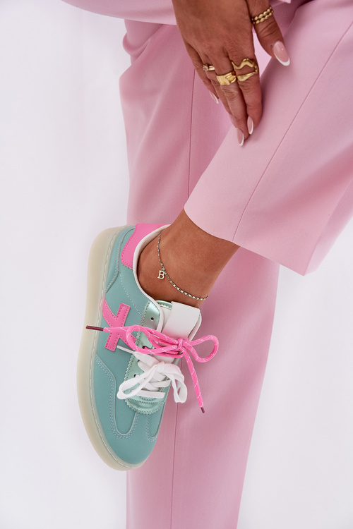 Nízke Dámske Športové Topánky V Leoparde Mätovo-Ružovej Zelevelis