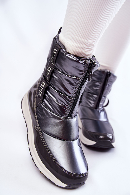 Dámske snehové topánky Veľká hviezda KK274391 Tmavo šedá