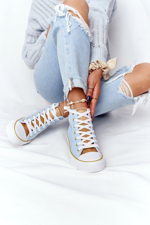 Dámske vysoké tenisky Big Star HH274449 modrá