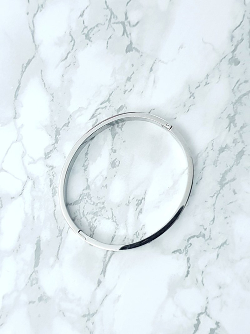 Dámsky oceľový náramok s zirkónmi strieborný 6 mm valeria