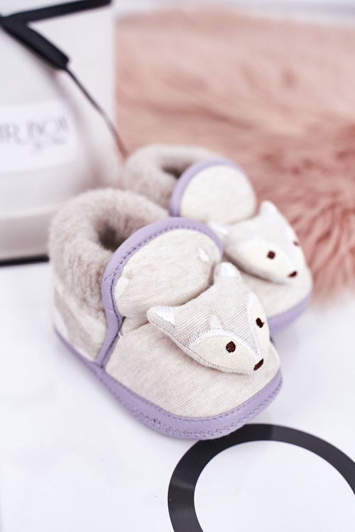 Dětské Pantofle Na Gumičku S Liškou šedé Leo