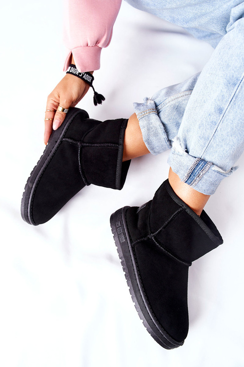 Dámske kožené snehové topánky Veľká hviezda II274440 Čierna