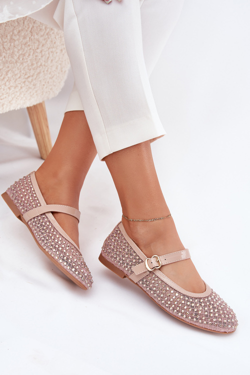 Ozdobené Dámske Baletky S Pásikom A Prackou Béžové Avirae