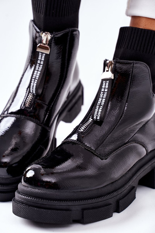 Čierne topánky v Chicagu na masívnom podrážke