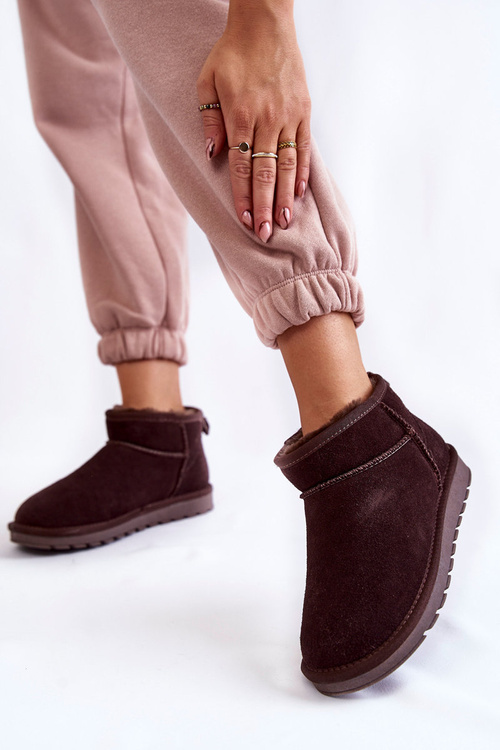 Dámsky semišový nízky snehový topánky hnedá hnedá Shelie