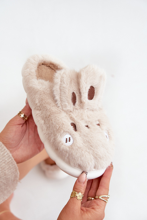 Plyšové Pantofle S Motivem Králíčka Béžové Natasha