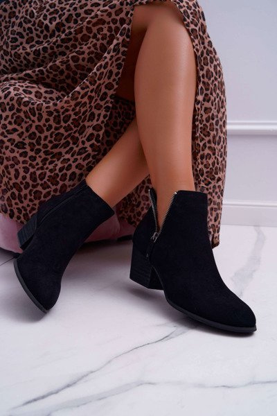 Dámske topánky na vysoké podpätky, čierny Farre Suede