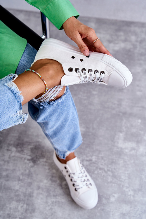 Dámské kůže Sneakers Big Star KK274105 Bílá