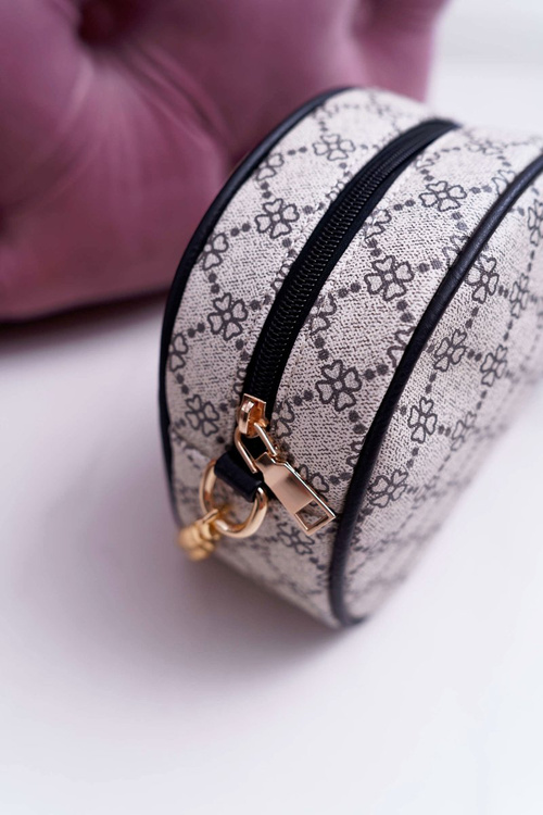 kabelka kulatá taška béžovo-černá