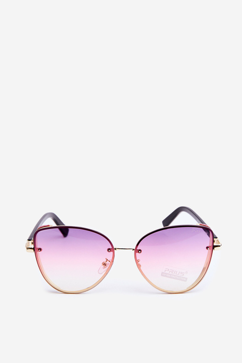 Dámské Sluneční Brýle S Brožovými Vložkami UV400 Růžovo-Zlaté