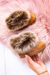 Dětské Kotníkové Boty Sněhule S Kožešinou Camel Ariana