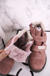 Dětské Boty Izolované Kožešinou Růžové Emma