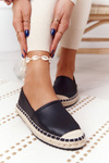 Kožené espadrilly na opletenej podrážke veľkej hviezdy HH274505 čierna