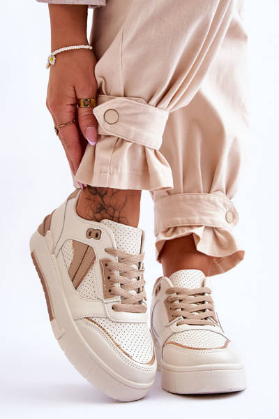 Dámska kožená športová topánka béžová nancey