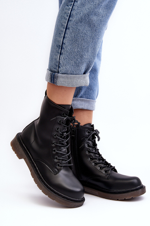 Dámské Traperky S Suwakiem Černé Mibrasa