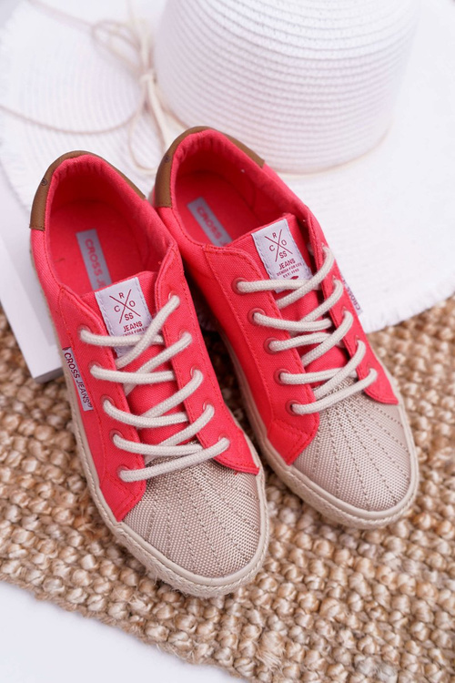 Dámske tenisky krížové džínsy ružové DD2R4096