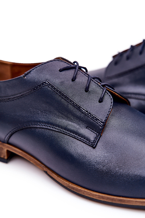 Elegantné kožené topánky Bednarek 684 Navy modrá