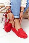 Ženské semišové červené Moccasins San Marino