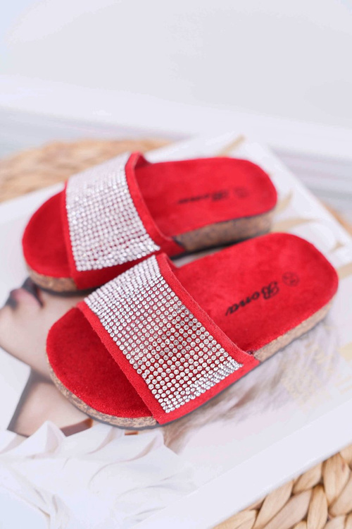 Detské červené flip -flops na kryštáli Maleny