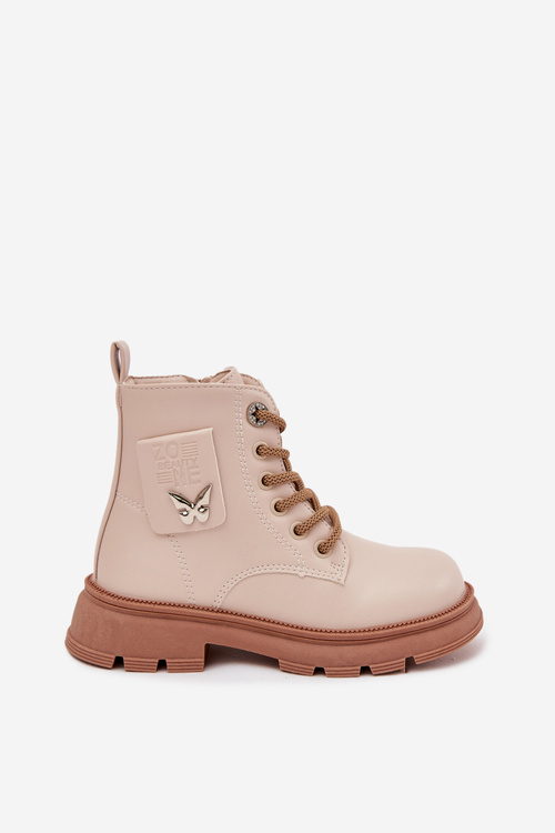 Zateplené Detské Čižmy Na Zips Béžové Alverina