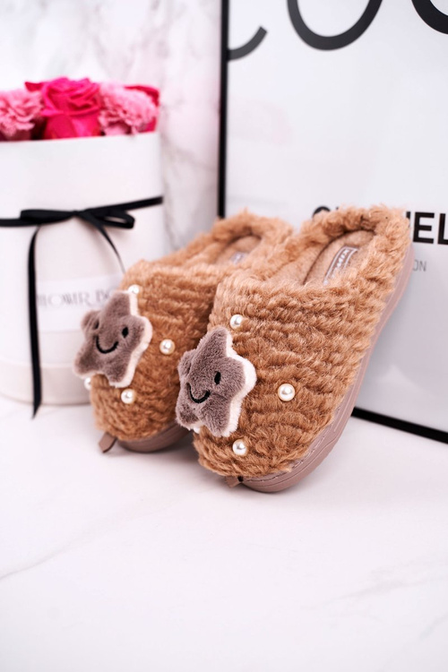 Dětské Domácí Izolované Pantofle Hnědé Little Star