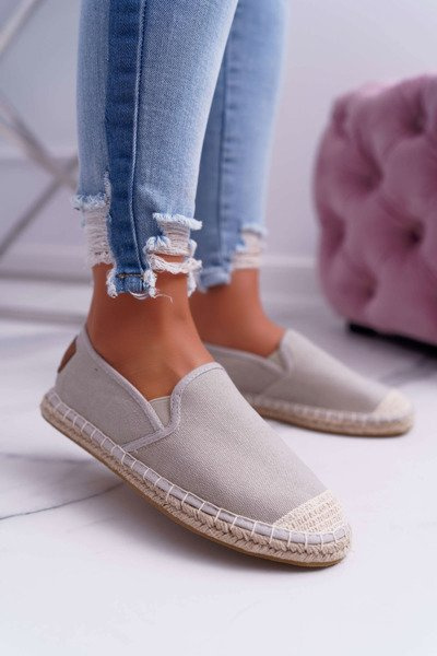 Dámske espadrilles krížové džínsy šedé DD2R4104