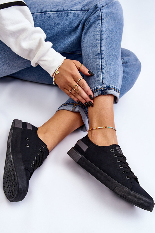 Dámska nízka veľká hviezda LL274038 Čierne tenisky