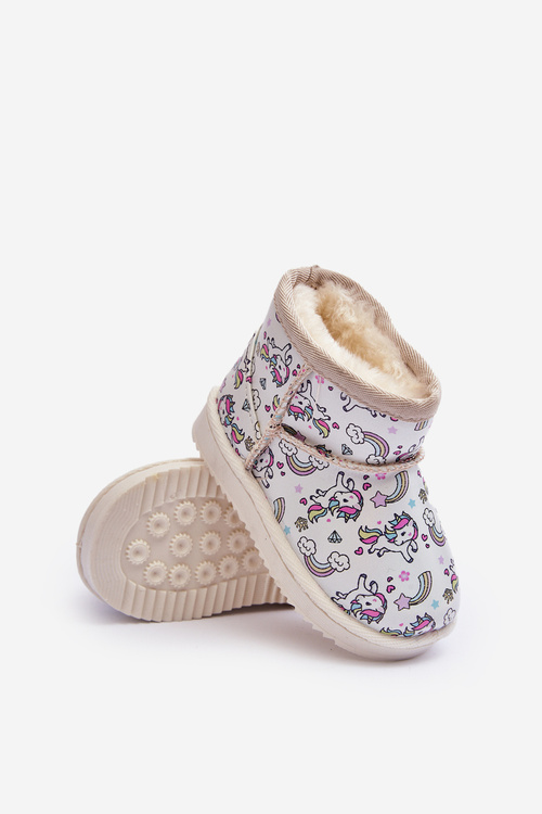 Detské snehové topánky vzorované béžou Elenet