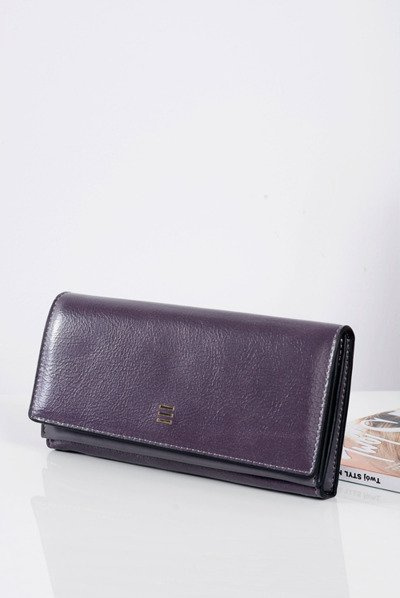Veľká dámska fialová módna peňaženka