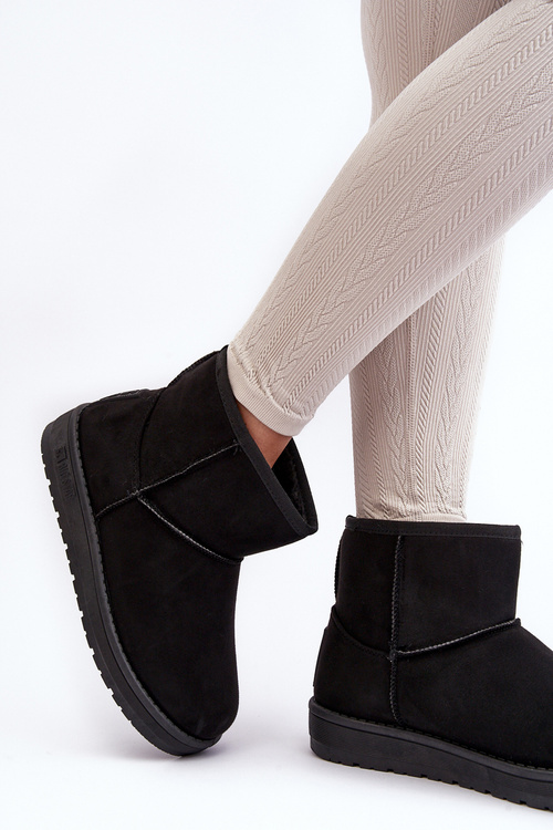 Dámské zimní boty s vyplněním z kožešiny černé Big Star MM274158