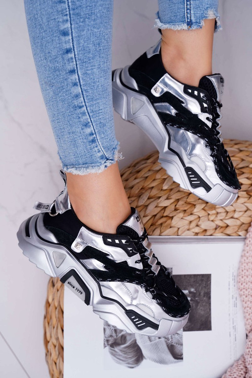 Dámske športové topánky Veľká hviezda od Daniela Lopeza Black a Silver FF274A527