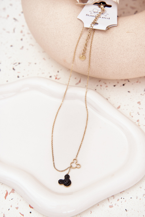 Nerezový reťazec Mickey Mouse zlatý