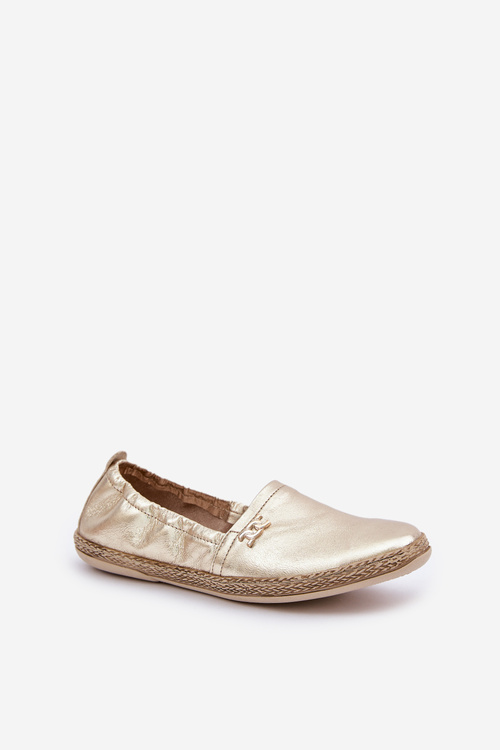 Elegantní Damské Kožené Espadrilky Zazoo 10177 Zlaté