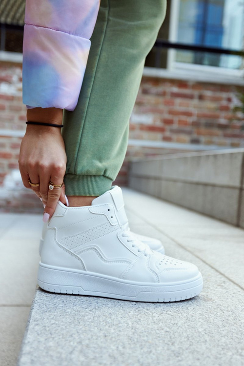 Vysoké dámske biele megithoe športové topánky