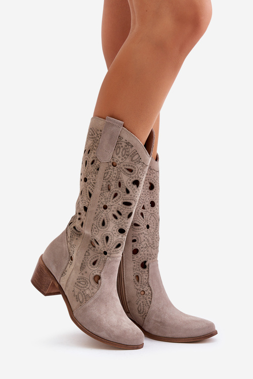 Otvorené semišové topánky Lewski Shoes 3170 Cappucino