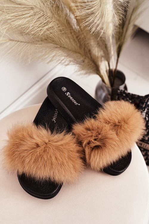 Dámské Nazouváky S Kožešinou Camel Belmondo