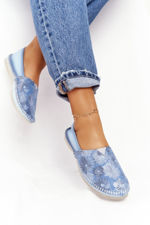 Dámské kožené baleríny modré Maciejka 01930-72/00-0