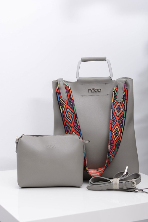 Dámska veľká šedá taška Nobo taška s mini kabelkou