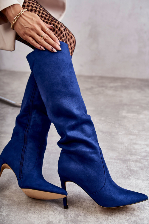 Semišové topánky na päte Blue Carite