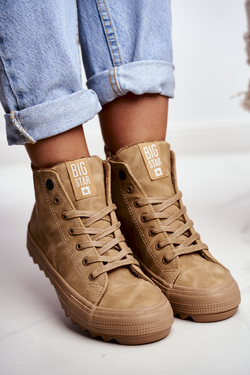 Dámske tenisky s veľkou hviezdou High Izolované Camel GG274072