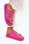 Dámské sandály na platformě se zlatými sponami fuchsie Verena