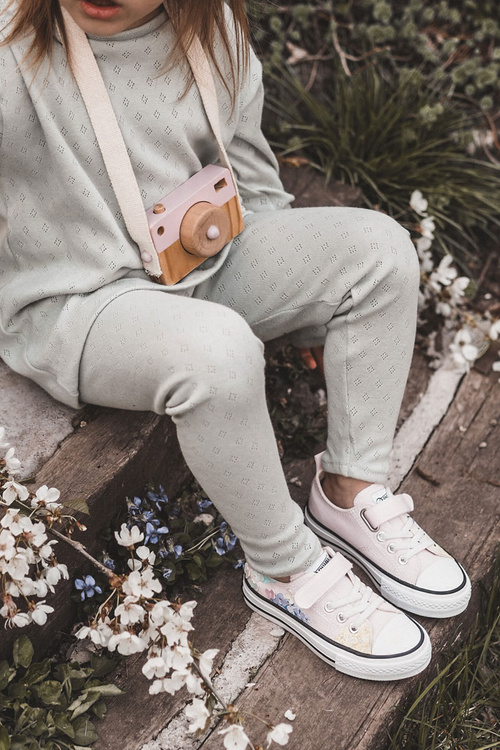 Dětské tenisky s potiskem látky Růžový Buster