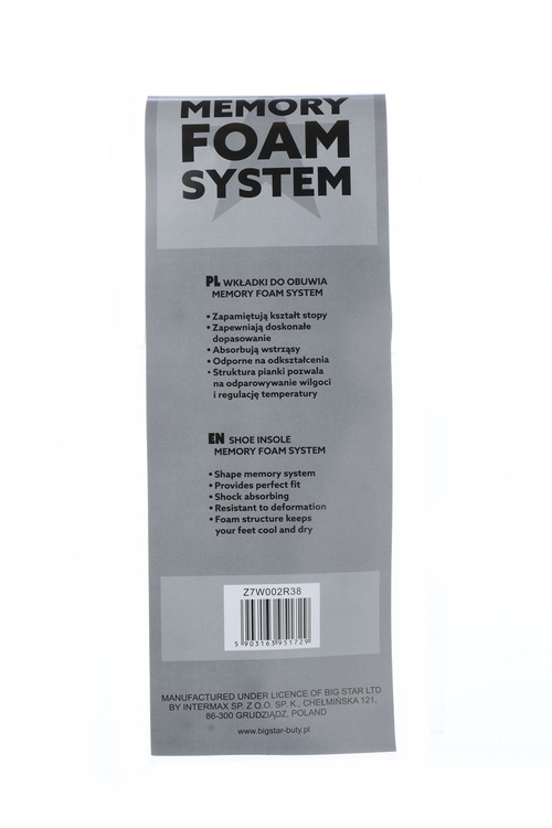 Vložky Do Obuvi BIG STAR Memory Foam System 2 Páry