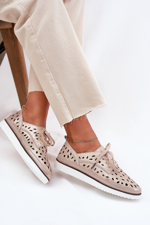 Dámské Kožené Polobotky S.Barski LR51-611 Zlaté