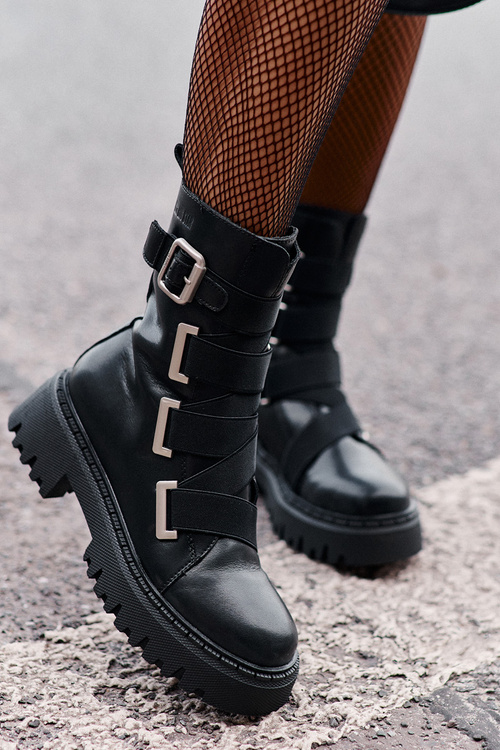 Kožené Dámske Čižmy S Podšívkou Big Star OO274A256 Čierne