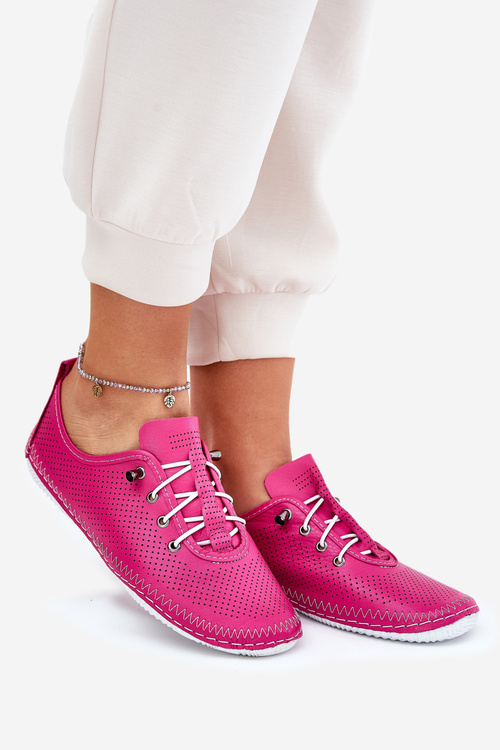 Dámské Kožené Polobotky Z Přírodní Kůže Artiker 54C0830 Růžové