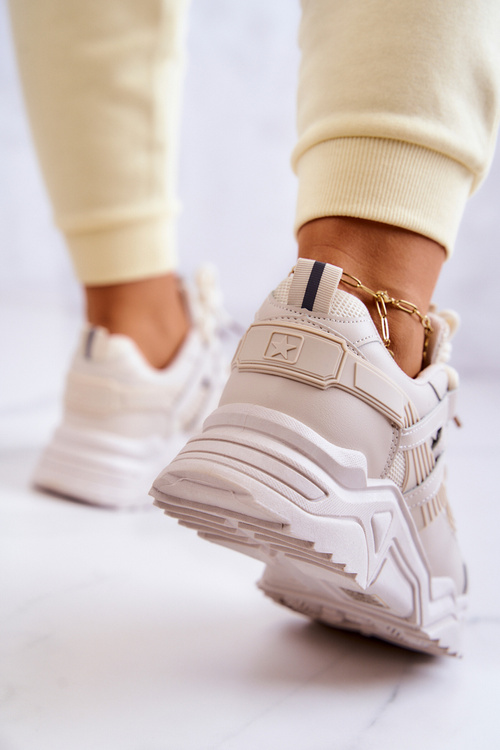 Ženské športové topánky tenisky béžové odvážne