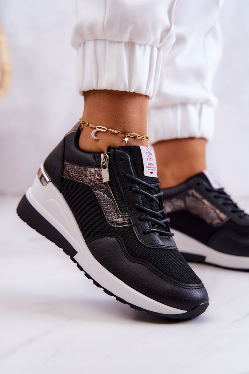 Dámské Tenisky On Wedge Cross Jeans JJ2R4027C černá